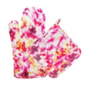 Breast Cancer Floral Oven Mitt & Pot Holder Set